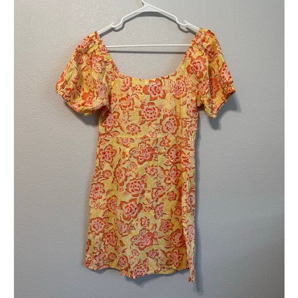 Billabong Far‎ Away Linen and Cotton Floral Mini Dress Size: M - NWT - Picture 2 of 5